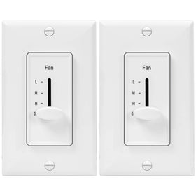 ENERLITES 3-speed decor wall fan switch in white for quiet control.