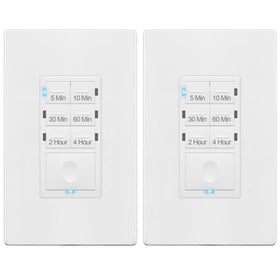 enerlites 4-hour countdown switch front view shows simple timer control for lights and fans