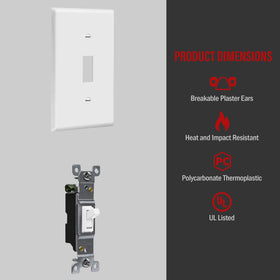 ENERLITES 8811-W white standard-size wall plate included in the bundle
