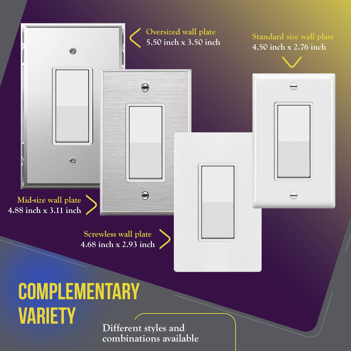 Enerlites 91150-W UL-listed switch suitable for home and business use.