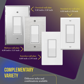 Enerlites 91150-W UL-listed switch suitable for home and business use.