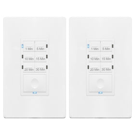 Enerlites countdown timer switch for bathroom fan with automatic shutoff and energy savings.