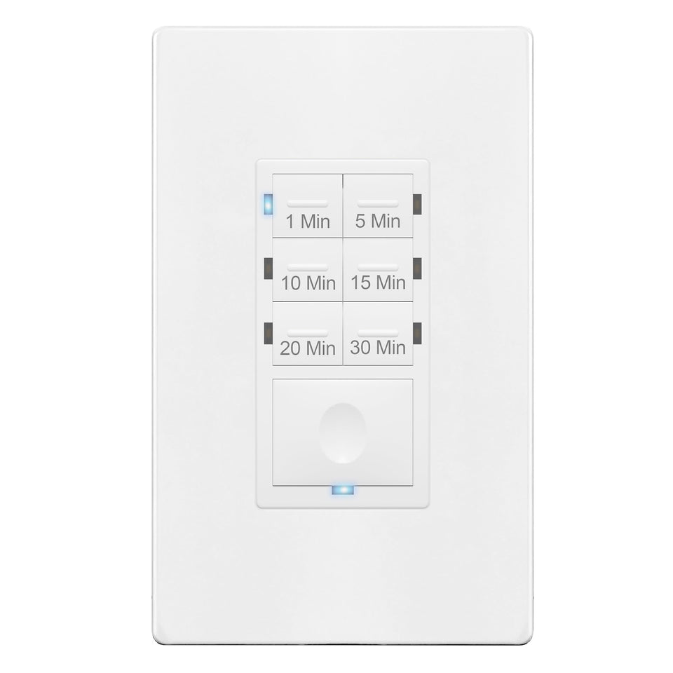 ENERLITES countdown timer switch front view for easy bathroom installation
