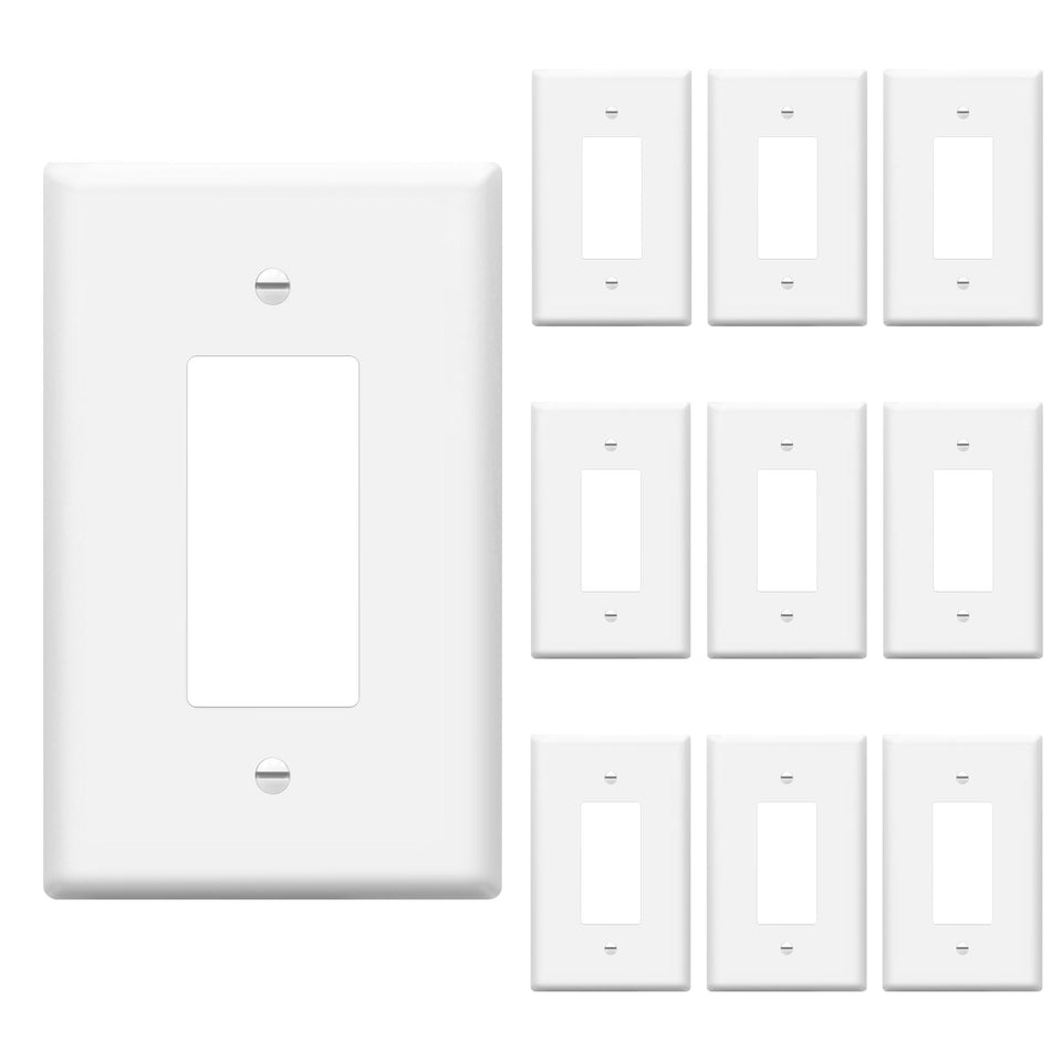 ENERLITES Decorator wall plate oversized 5.5in x 3.5in white for easy retrofit.
