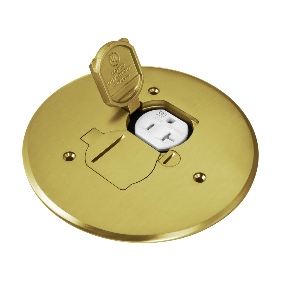 enerlites dual flip lid floor box cover in brass suitable for durable indoor or outdoor use