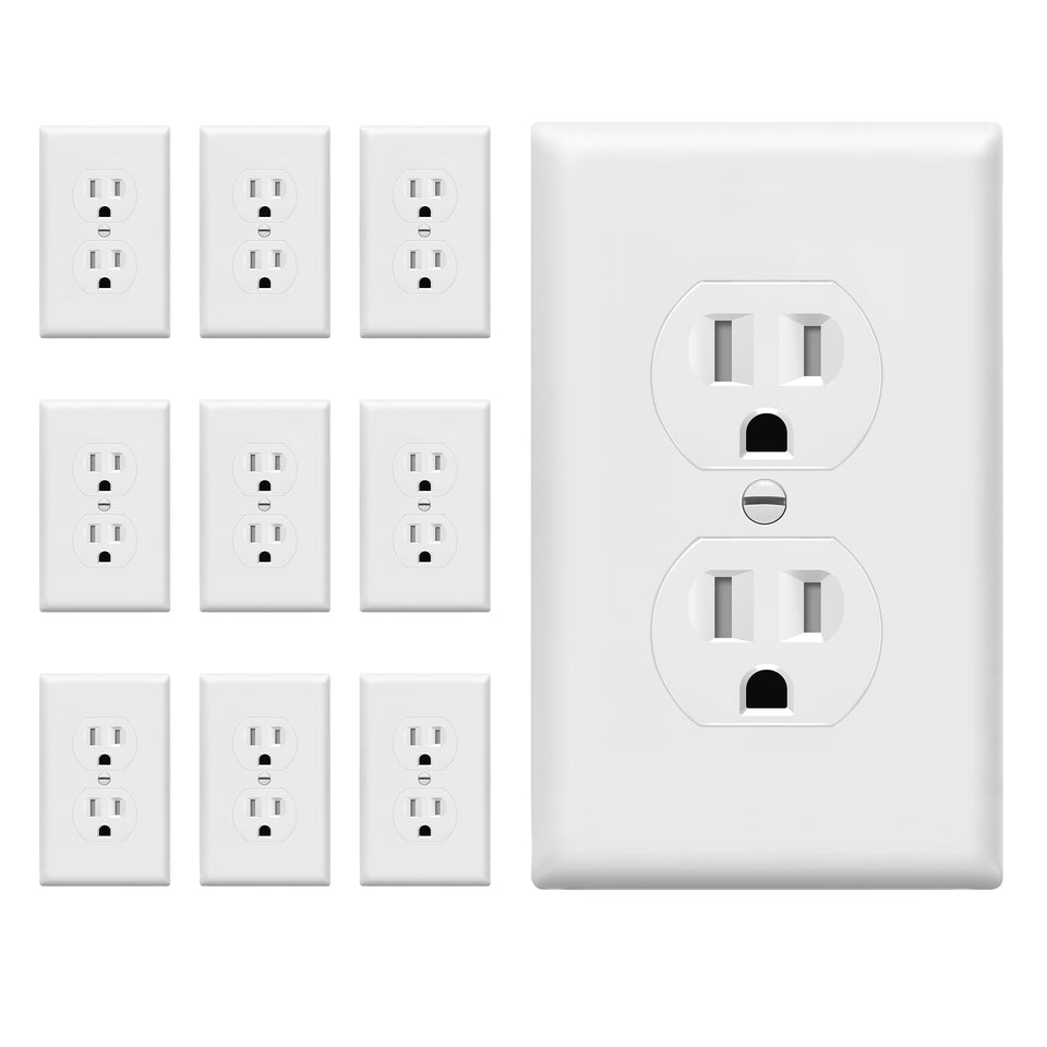 Enerlites duplex outlets bundle in white for safe, reliable power access
