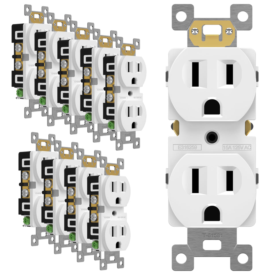 ENERLITES duplex-receptacle-15a-125v-white for reliable everyday use.