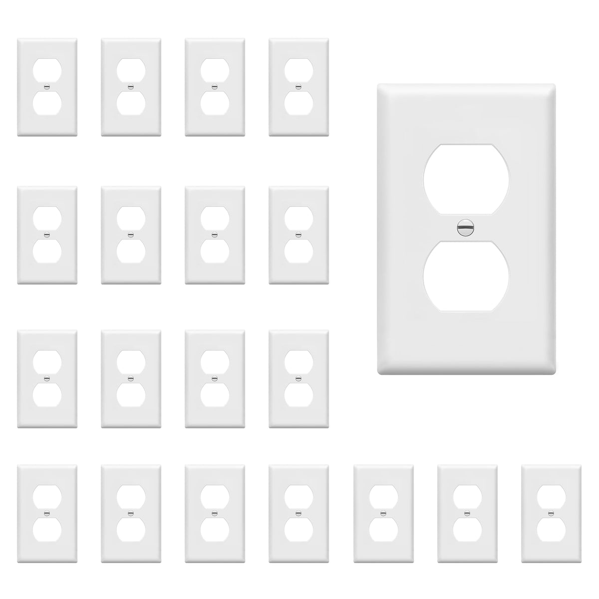 ENERLITES duplex wall plate white, 4.5x2.76 inches, durable and easy to clean.