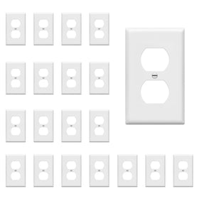 ENERLITES duplex wall plate white, 4.5x2.76 inches, durable and easy to clean.