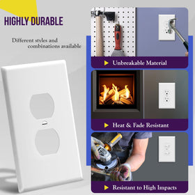 ENERLITES jumbo duplex wall plate heat-resistant design retains color in high heat environments