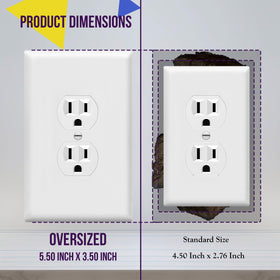 ENERLITES jumbo duplex wall plate polycarbonate close-up shows tough material for long-lasting use