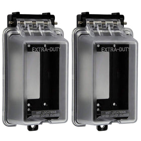 Enerlites outdoor outlet cover in-use weatherproof design protects power outdoors.