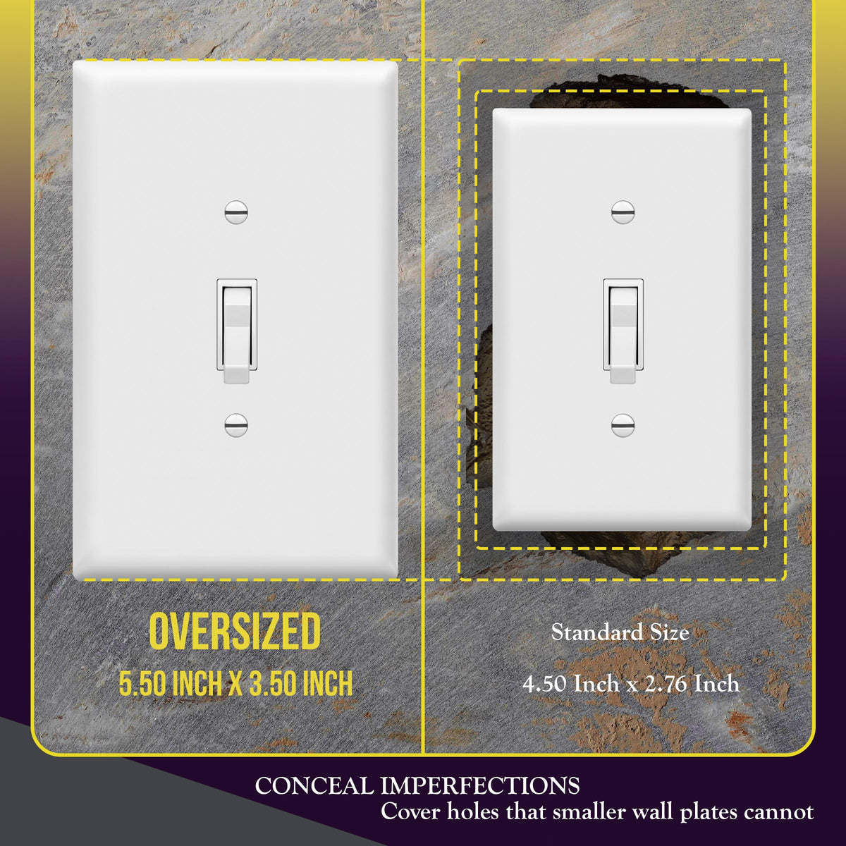 ENERLITES durable polycarbonate wall plate stands up to heavy use and impact.