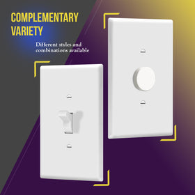 ENERLITES oversized 5.5 by 3.5 inch wall plate covers wall imperfections.