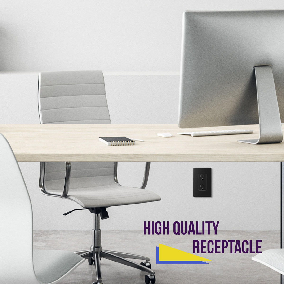 ENERLITES 10-pack matte-black outlets ensure consistent styling across spaces