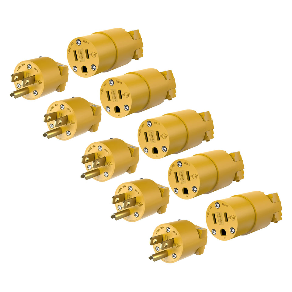 ENERLITES plug and connector set front view for versatile power connections.
