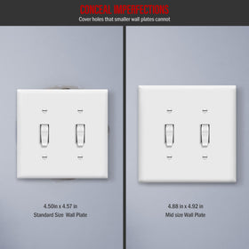 Close-up of ENERLITES wall plate showing impact-resistant material.