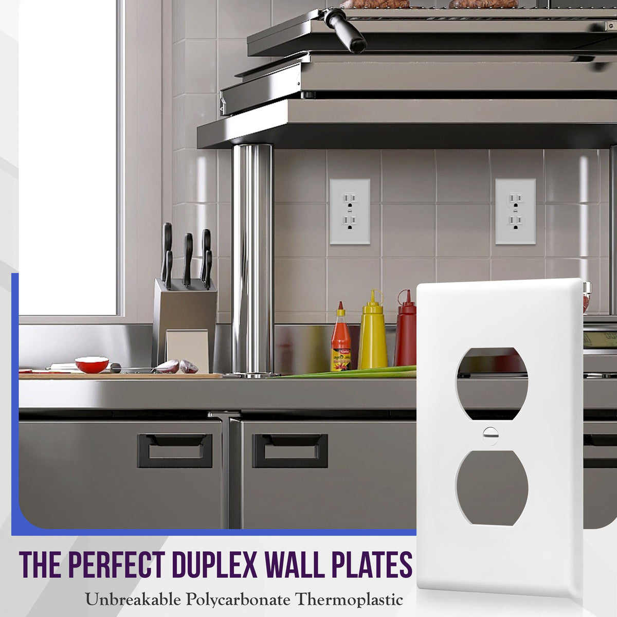 ENERLITES polycarbonate wall plate close-up highlighting durability.