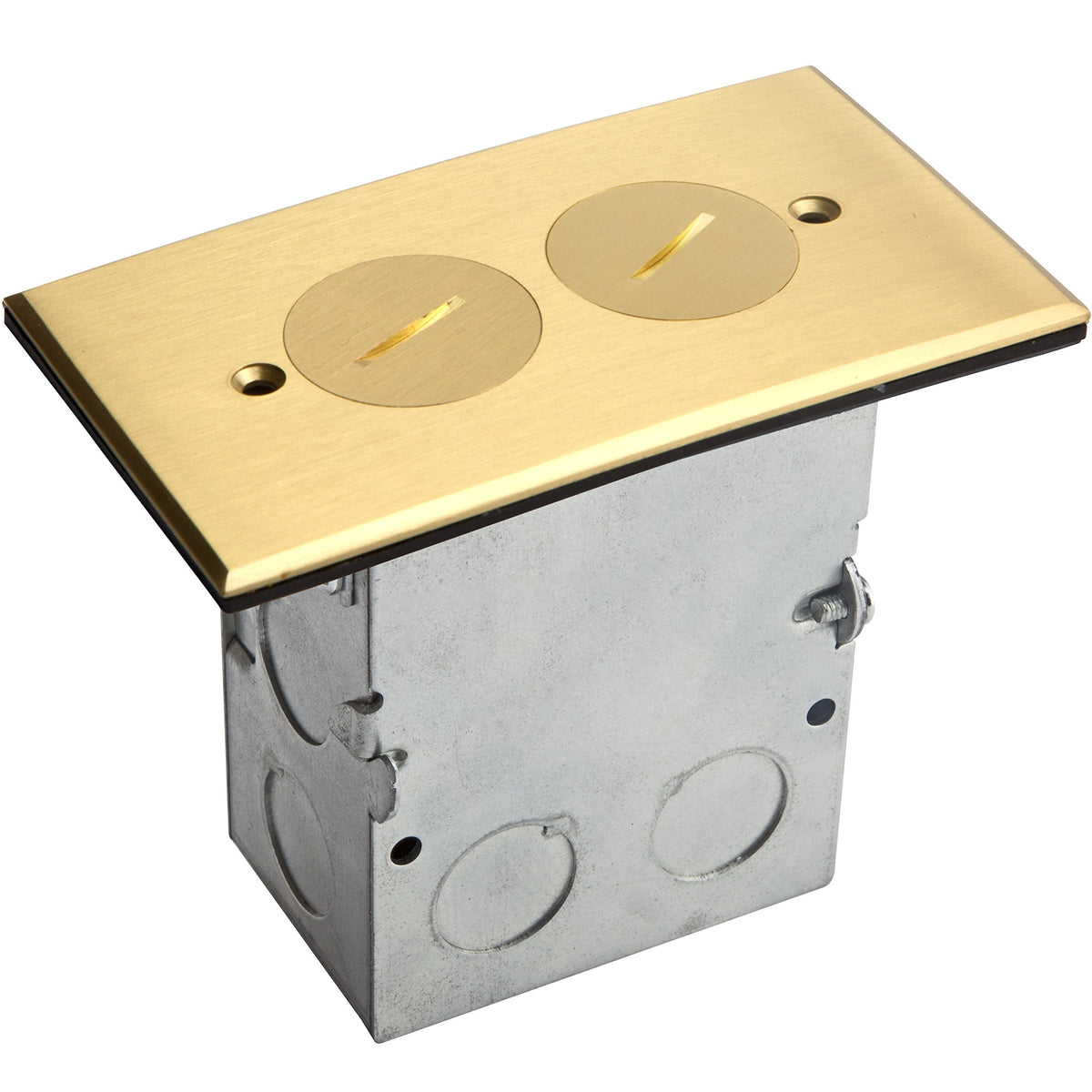 Enerlites screw cap cover floor box kit shields outlets from dust and tampering.