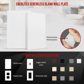 ENERLITES 1-gang blank wall plate demonstrates easy replacement and standard sizing.