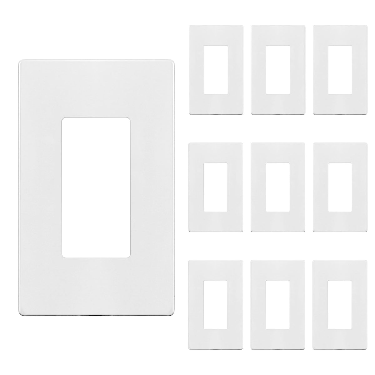 Enerlites screwless decorator wall plate 1-gang white for a clean, screwless look