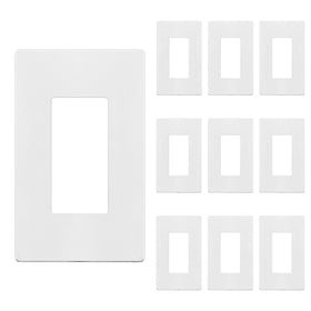 Enerlites screwless decorator wall plate 1-gang white for a clean, screwless look