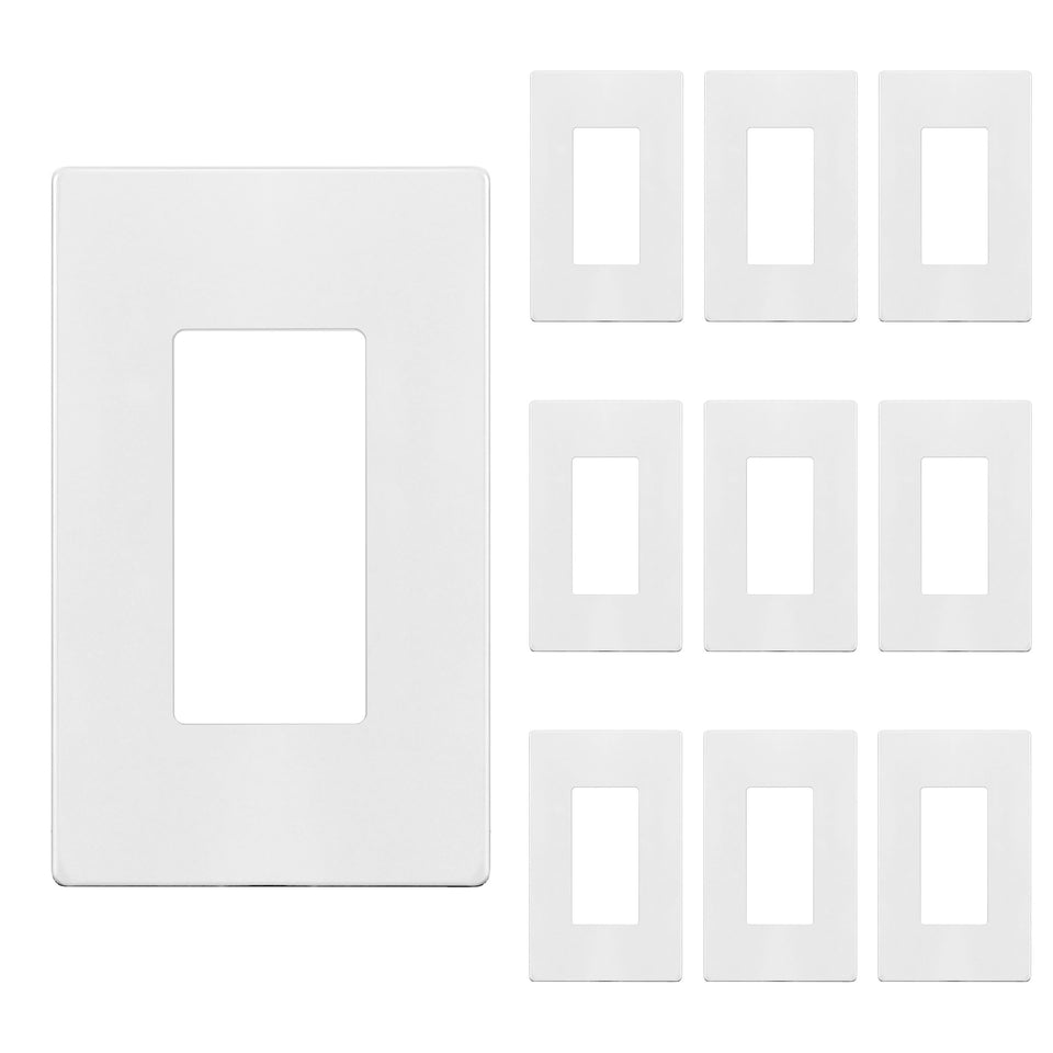 Enerlites screwless decorator wall plate 1-gang white for a clean, screwless look
