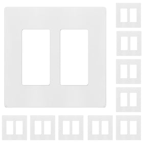 ENERLITES screwless decorator wall plate 2-gang with durable polycarbonate for high-traffic use