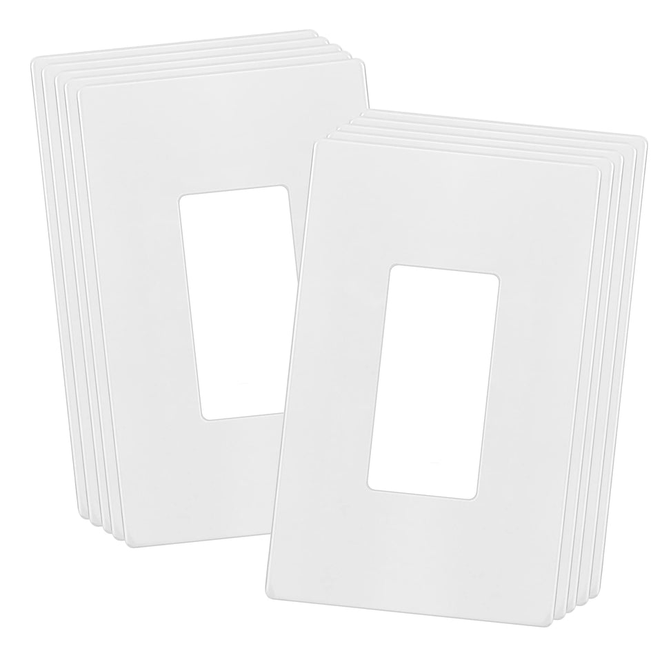 ENERLITES screwless wall plate close-up highlighting durable, impact-resistant construction.
