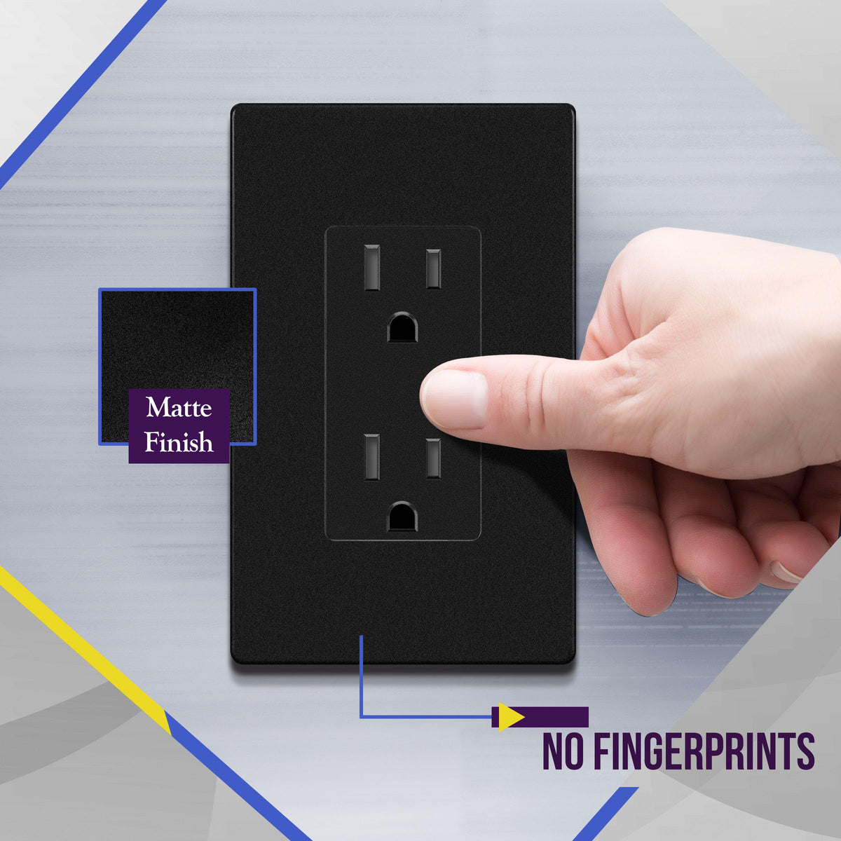 ENERLITES screwless wall plate mbksid offers a seamless wall finish