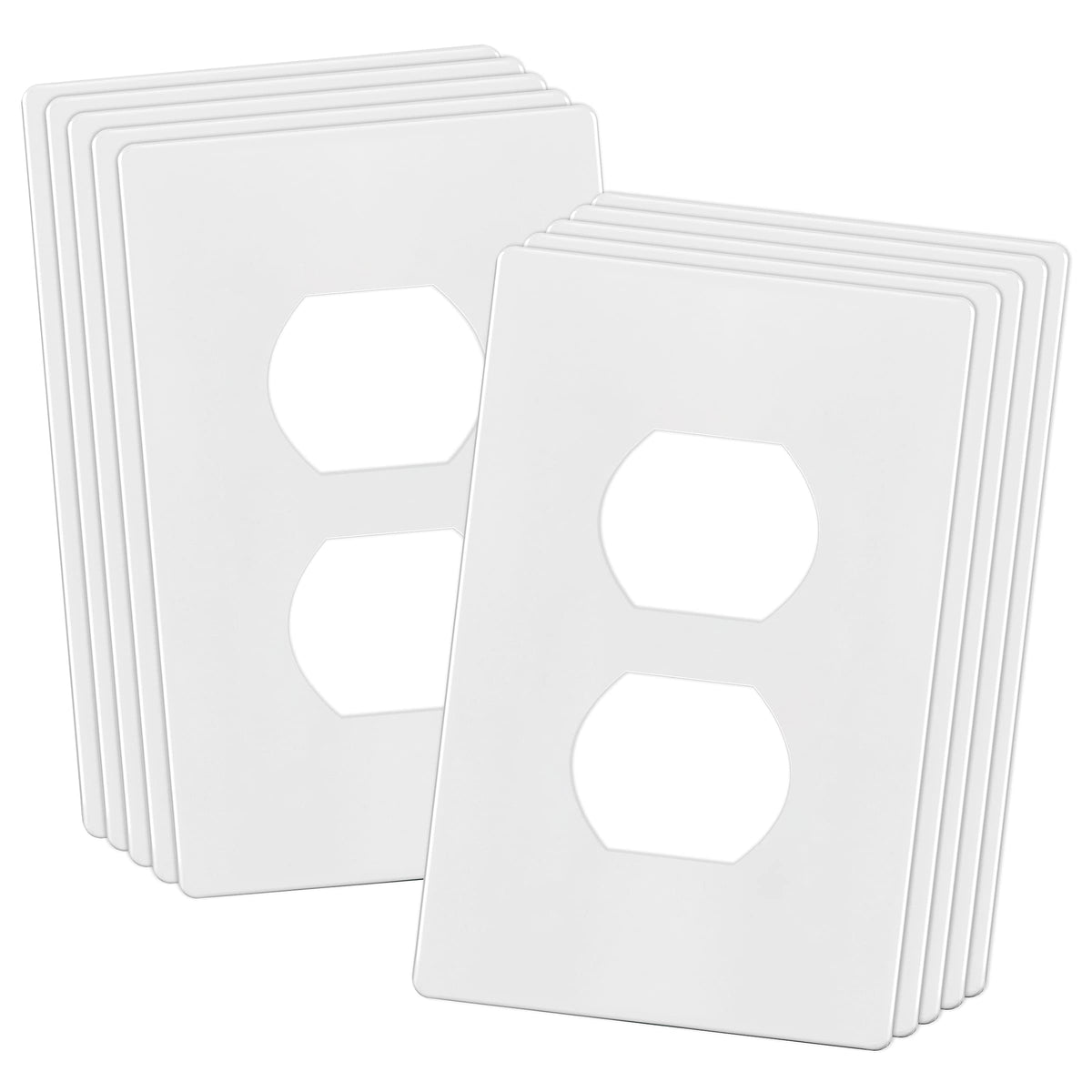 Enerlites screwless wall plate in white with glossy finish for a clean, child-safe installation.