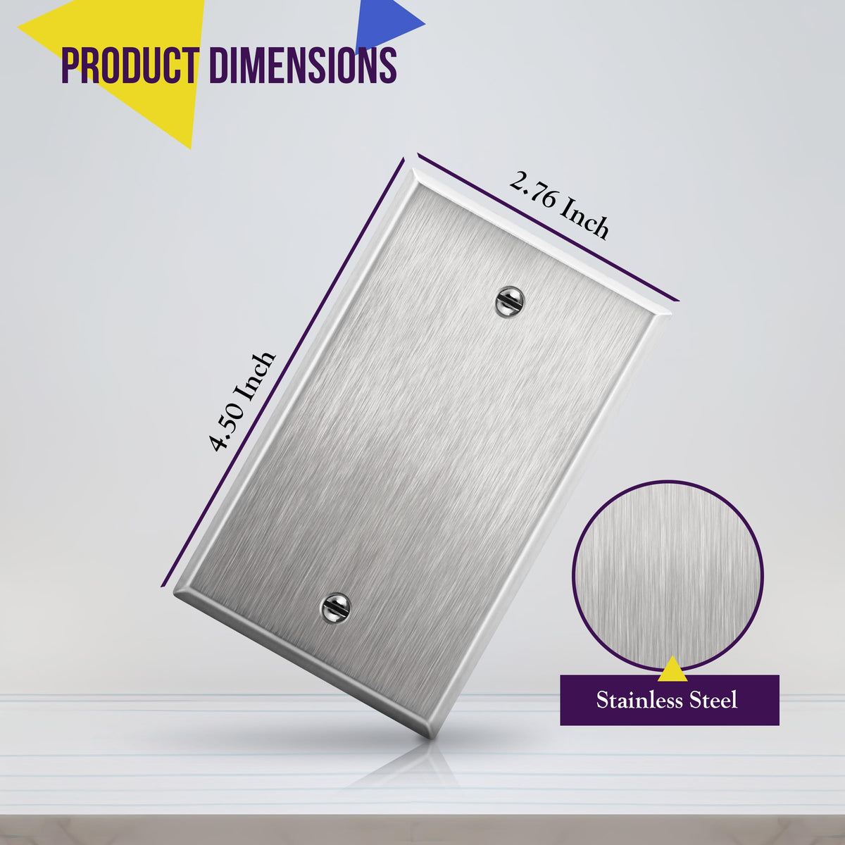Enerlites stainless steel finish wall plate adds a modern corrosion-resistant touch