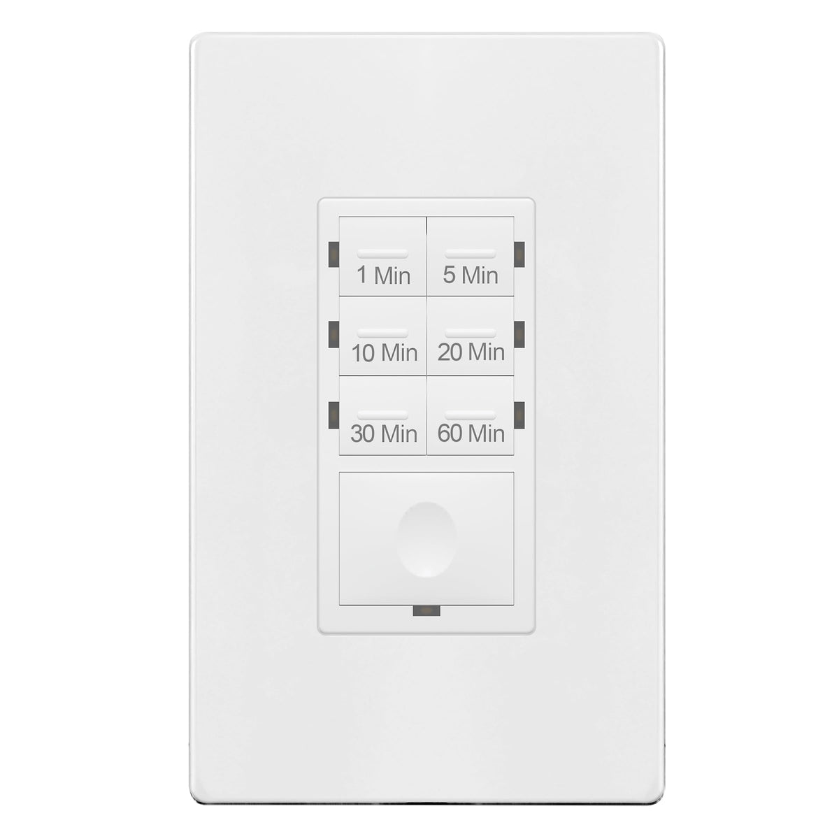 ENERLITES timer switch front view showing compact, sleek design for easy installation