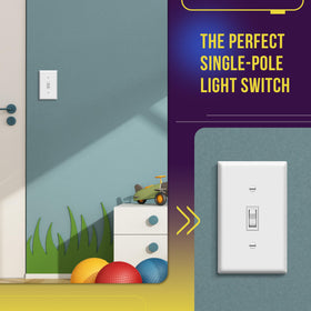 ENERLITES toggle switch shallow body fits standard junction boxes for easy retrofits.