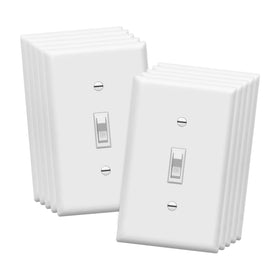 ENERLITES white toggle wall switch front view showing compact durable housing