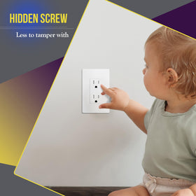 Enerlites 1-gang wall plate with precise 4.68 by 2.93 inch dimensions.