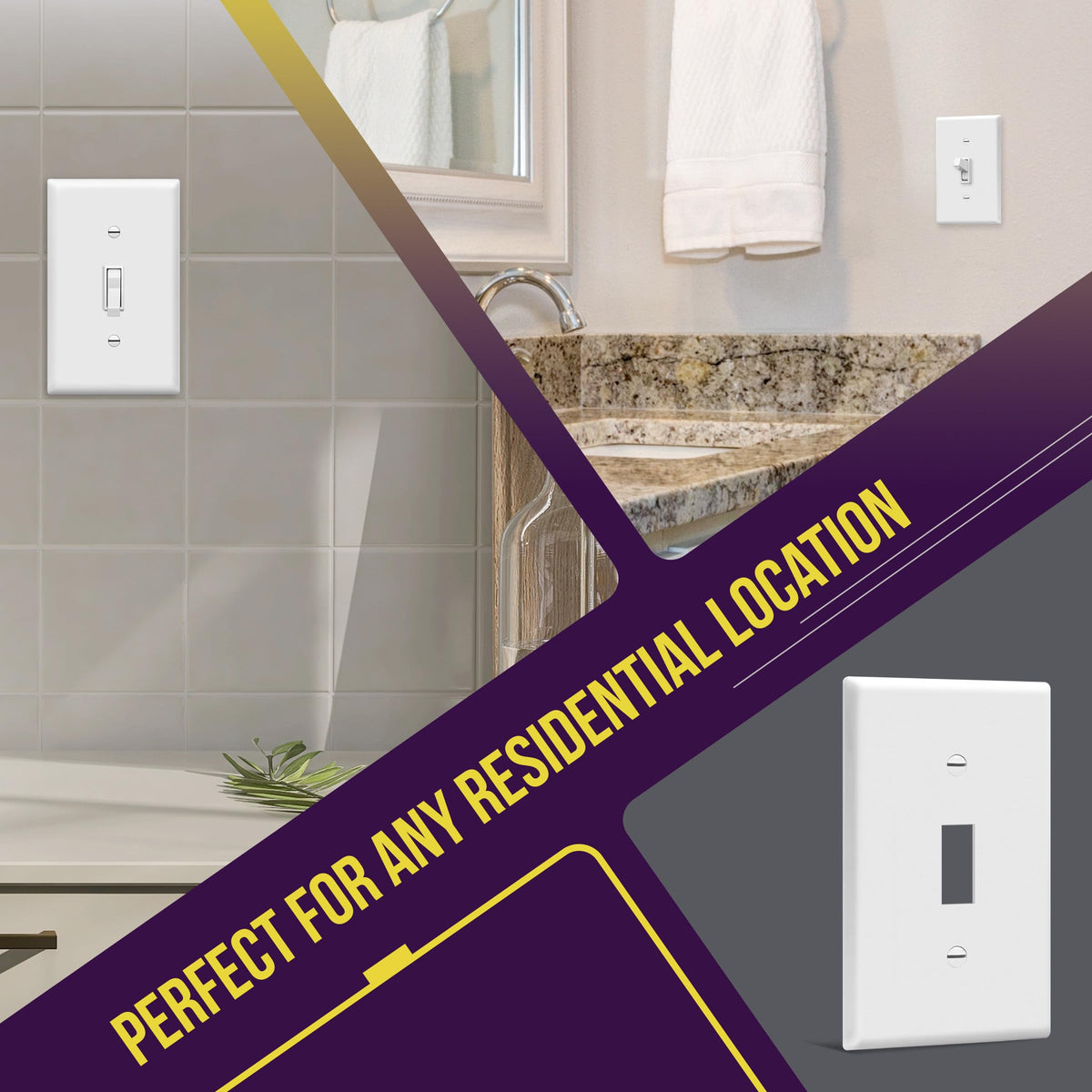 ENERLITES wall plate dimensions 4.50 by 2.76 inches for standard fit.