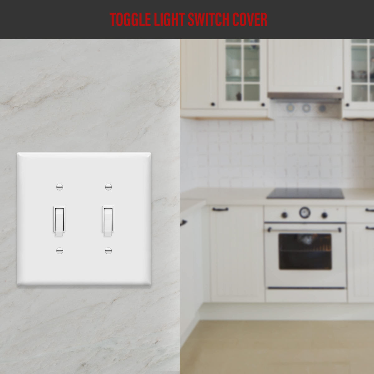 Dimensions of ENERLITES wall plate: 4.88 by 4.92 inches.