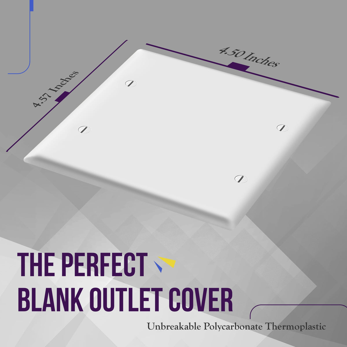 ENERLITES gloss white finish wall plate, 2-gang design for seamless look