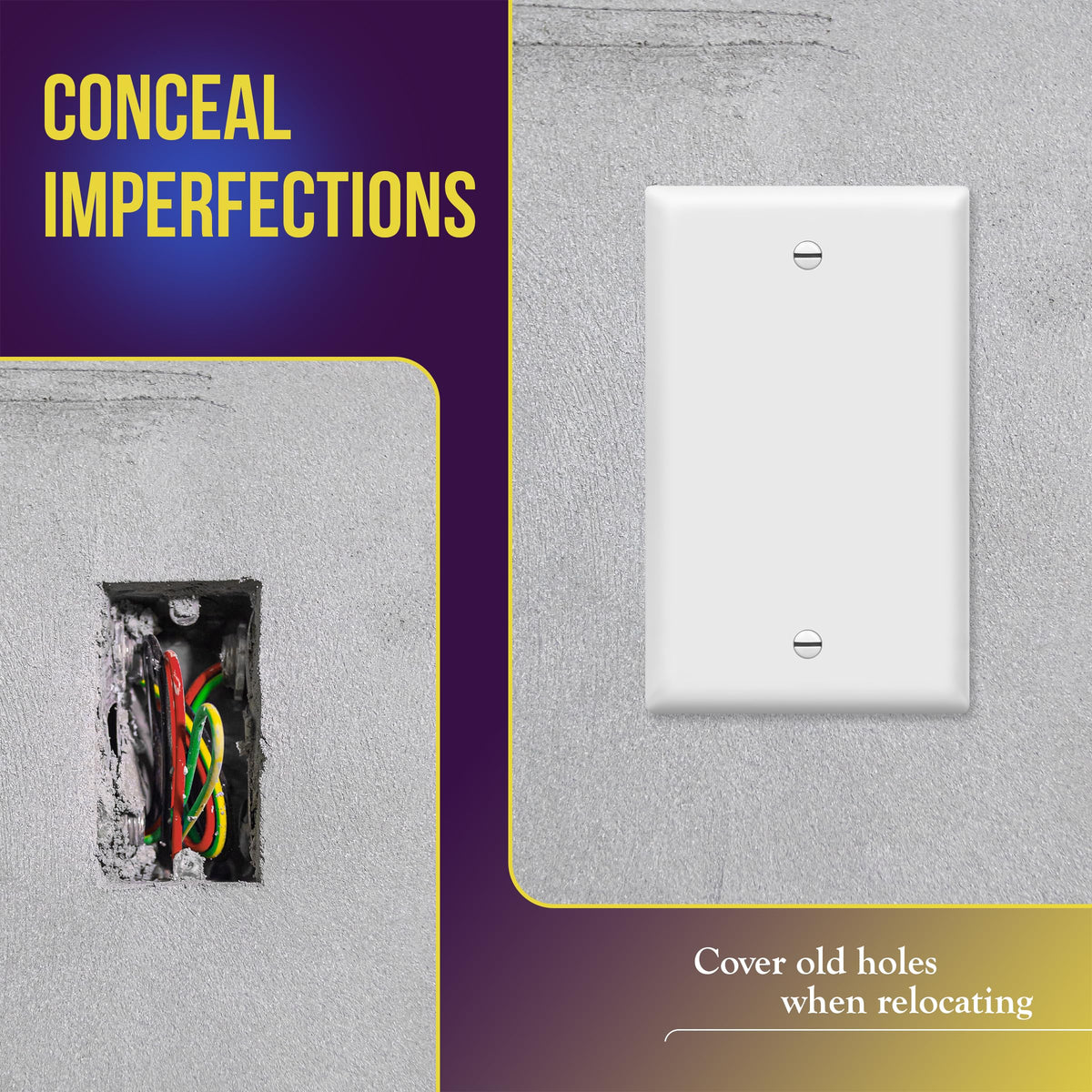 ENERLITES wall plate includes painted screws to match the plate color.