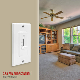 ENERLITES white decor switch front view fits standard boxes.
