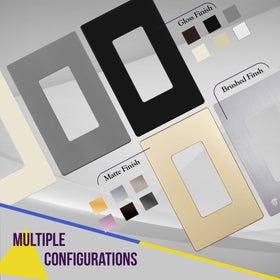 ENERLITES white decorator wall plate, 10-pack for multiple outlets
