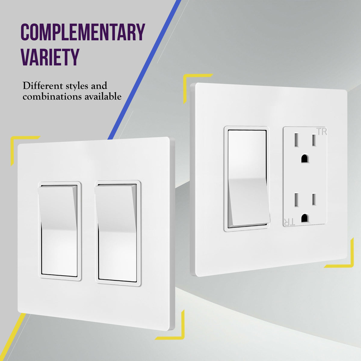 ENERLITES white wall plate with glossy finish resists discoloration