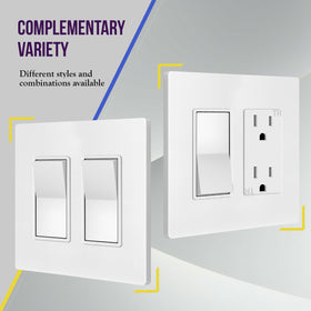ENERLITES white wall plate with glossy finish resists discoloration