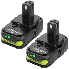 Enermall 2-pack 3600mAh P102 battery for longer runtimes with Ryobi 18V tools