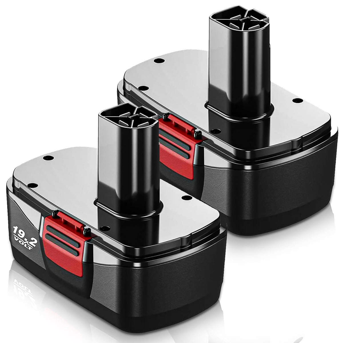 Enermall 2-pack 4500mAh Ni-MH battery for Craftsman 19.2V, extended runtime.