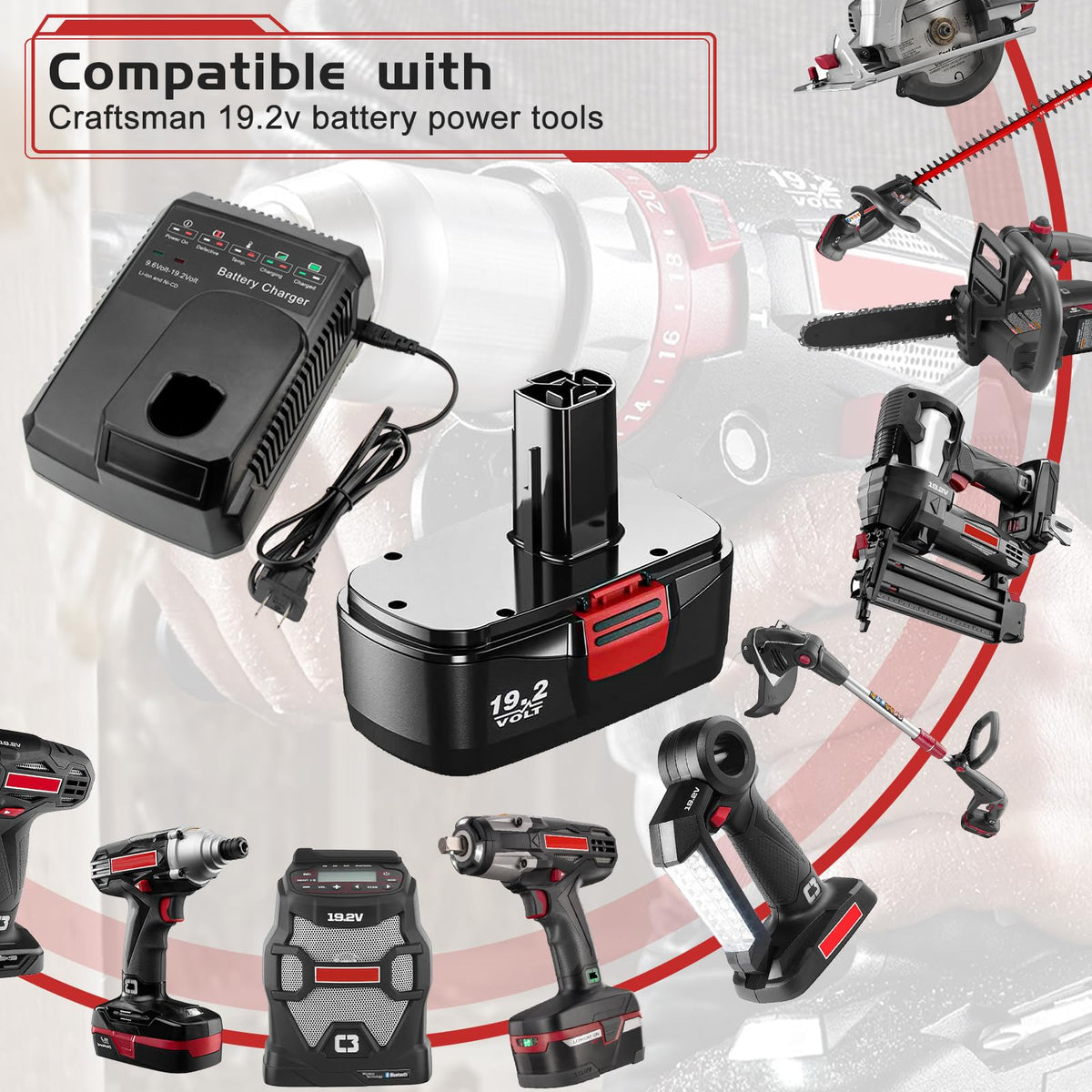 Enermall battery installed in a Craftsman tool for immediate use.
