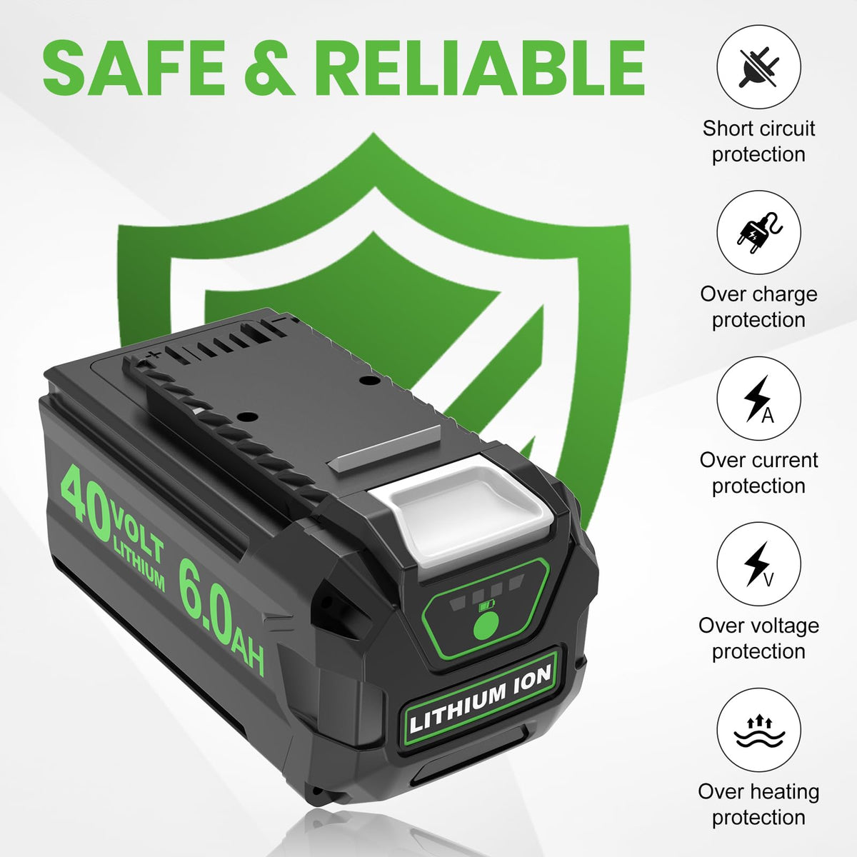 Enermall battery in use with lawn mower showing real-world runtime.
