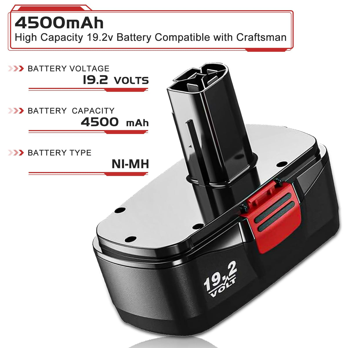 Enermall wide compatibility with Craftsman 19.2V tools and original chargers.