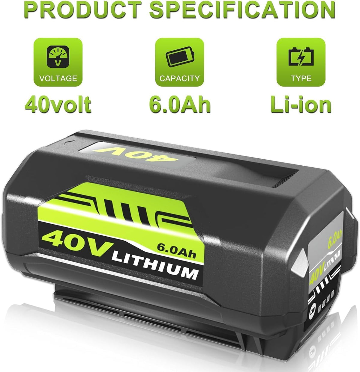 Enermall Ryobi 40V battery charger ready for quick recharges.